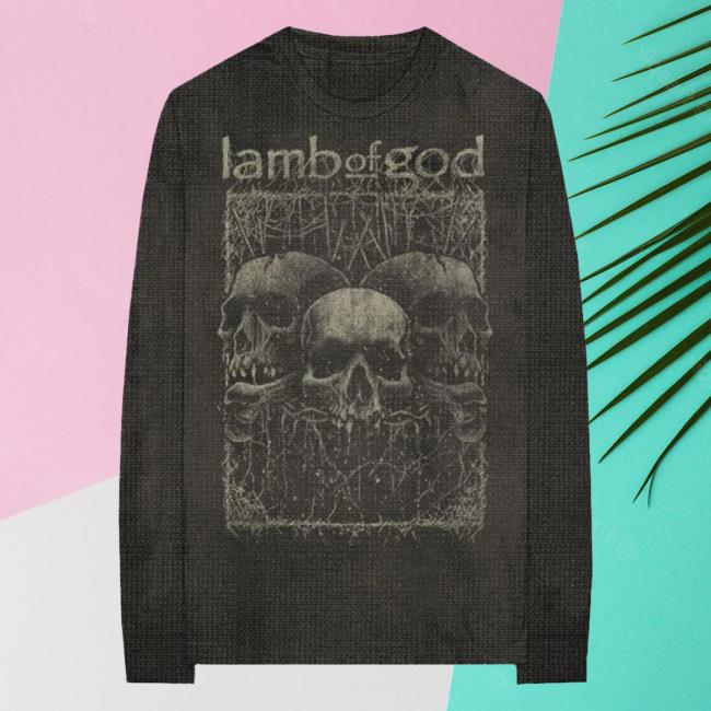 Official Lamb Of God Merch Store Shop Skull Waffle Weave Long-Sleeve Lambofgod