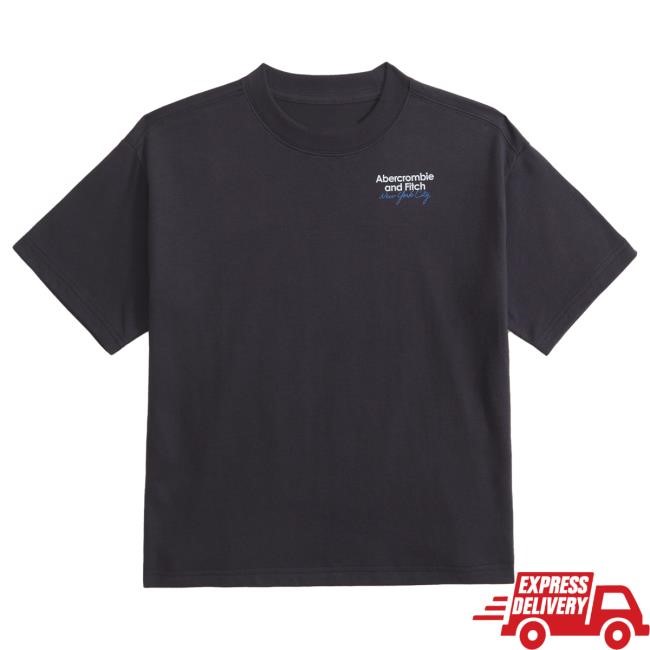 Official Abercrombie And Fitch Relaxed Logo Tee Black Graphic Fit