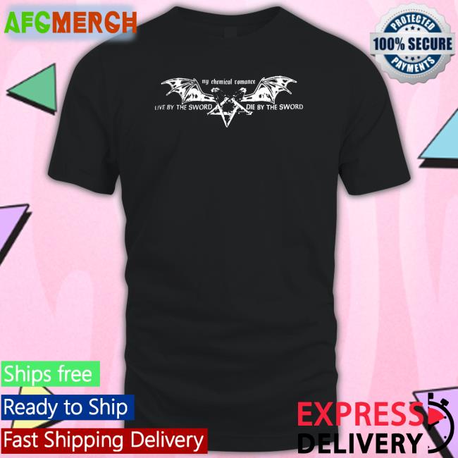 Pentagram Wings Live By The Sword Die By The Sword Shirt My Chemical Romance Merch
