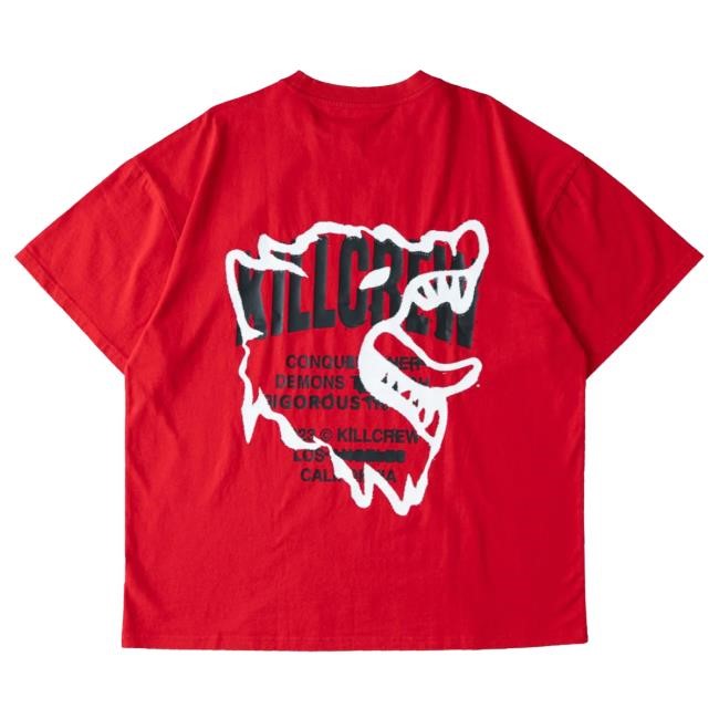 Official Kill Crew Apparel Clothing Oversized Lux Conquer Inner Demons T-Shirt - Red / White KillCrew Shop