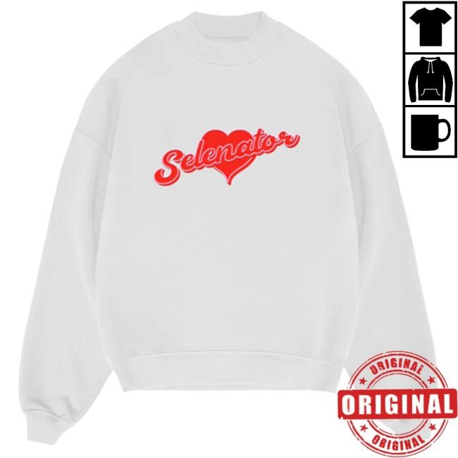 Official Selena Gomez Selenator White Heart Sweater