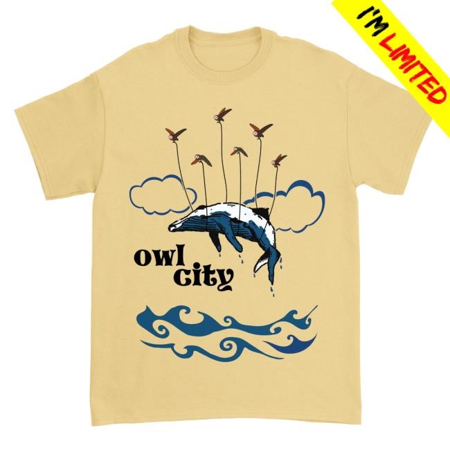 Official Owl City Merch Store Flying Whale Tee Owl City
