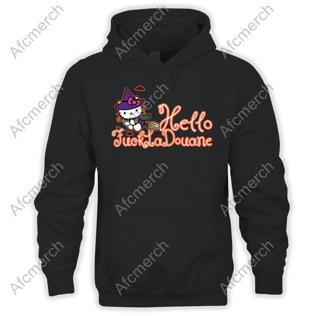 Official Fuck La Douane Shop Spooky Mouthless Cat Hoodie