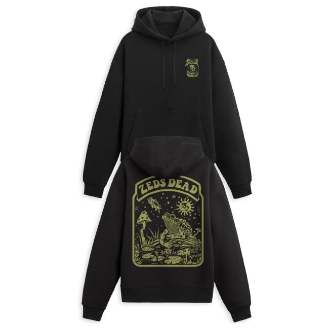 Official Zeds Dead Merch Shop Zeds Dead - Frog Noizes - Black Attractive Hoodie ZedsDead