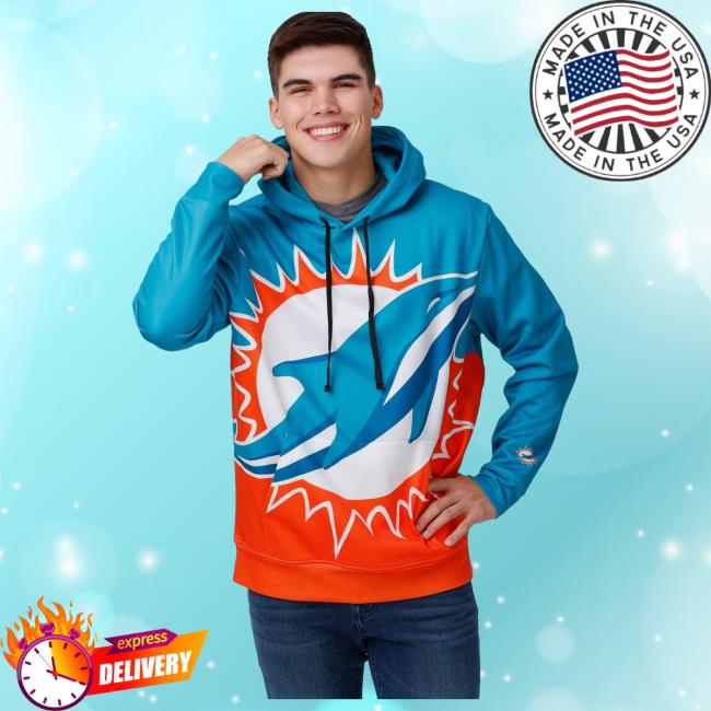 Official Foco Merch Store Shop Foco Miami Dolphins Bold Logo Popover Sweatshirt Foco Apparel Clothing