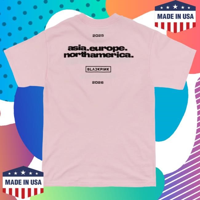 Deadline Tour Merch BLACKPINK Continent Logo Top Shirt Pink | Blackpink Official Merch Store