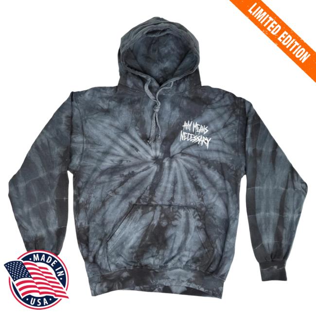 Any Means Necessary Clothing Always Smile Pullover Sweatshirt Tie Dye Spider Black
