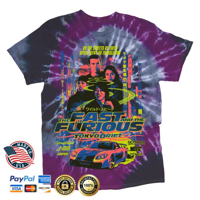 Official Studiohouse Designs Fast And Furious Ff Tokyo Drift Tie Dye Top Shirt Midnight Touge (Purple)