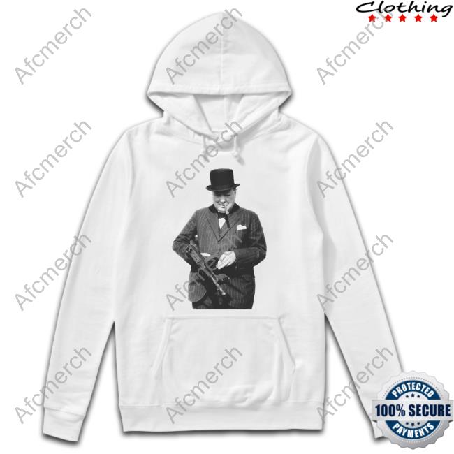 Winston Churchill With Tommy Gun Tee Shirt
