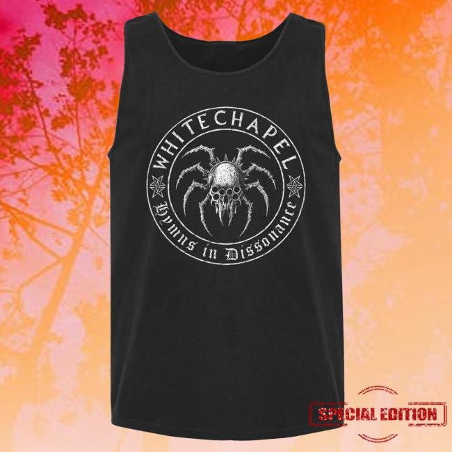 Official Whitechapel Merch Store Whitechapel Spider Skull Black Tank Top T Shirt