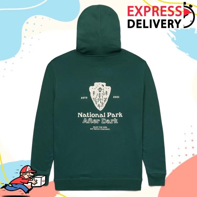 Official National Park After Dark Logo Zip Up Crewneck Forest