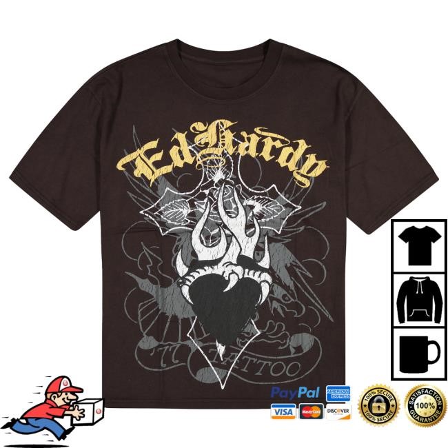 Official Ed Hardy Merch Store Cross Boxy Tees