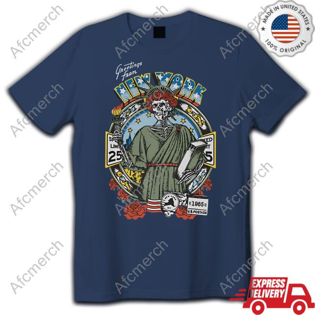 Official Grateful Dead Merch Greetings From New York United States Of Dead T-Shirt