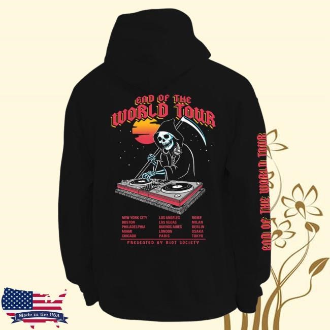 Official Riot Society Reaper DJ End of the World Tour Tshirt