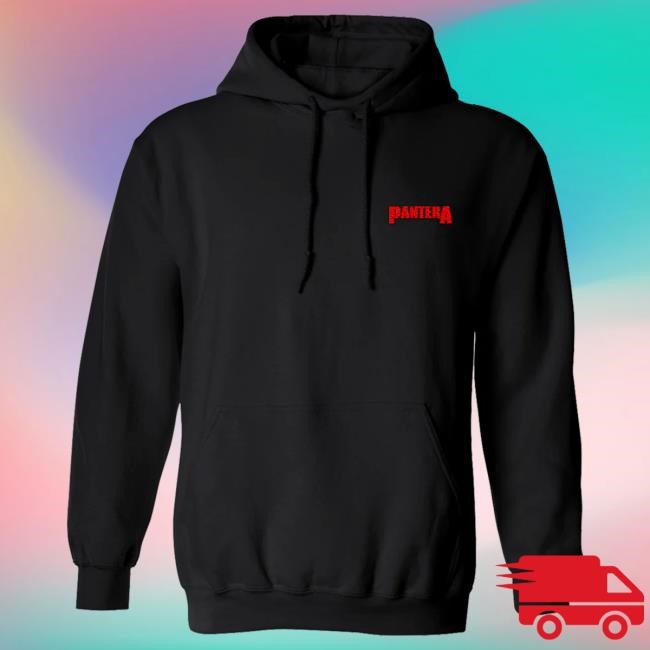 Official Pantera Merch Store Shop Pantera Embroidered Red Pantera Logo Hoody