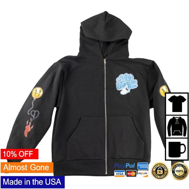 Official Sad Boyz Fake Happy Zip Up Hoodies Official Sad Boyz Merch Sad Boyz Fake Happy Zip Up Hooded Sweatshirt
