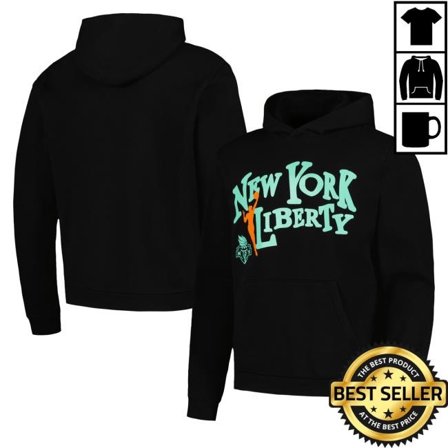 Official Ny Liberty Merch Store Unisex Playa Society Black New York Liberty Team Hoodie Ny Liberty Apparel Shop