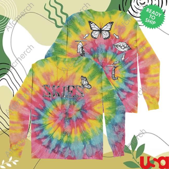 Official Lil Skies Clothing Store Shop Metamorphosis Tie Dye Crewneck Sweatshirt Lilskies Merch