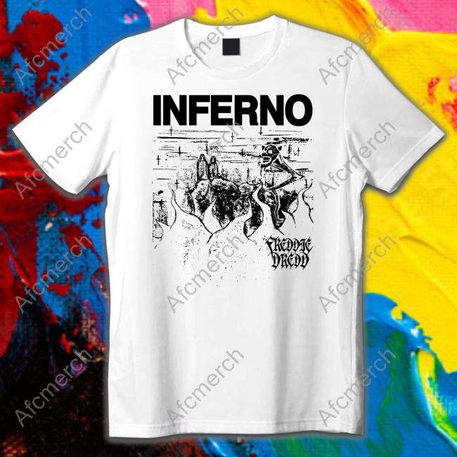 Freddie Dredd Merch Freddie Dredd Inferno White Hooded Sweatshirt