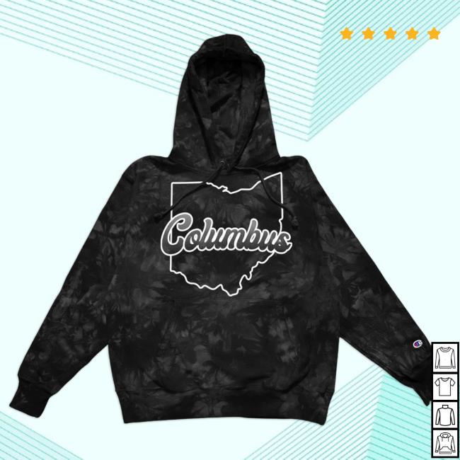 Official Ohio Clothing Merch Black Tie Dye Champion Popover Sweatshirt