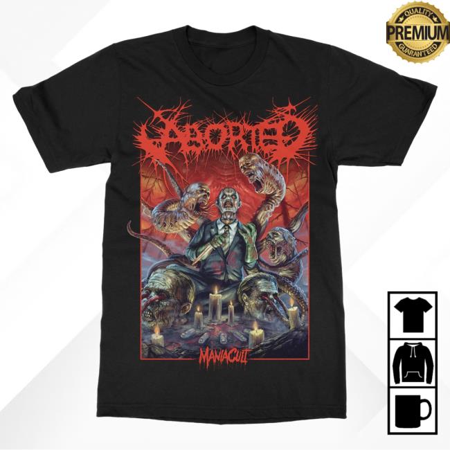 Official Indie Merch Store Shop Aborted "Maniacult" Shirt New IndieMerchStore