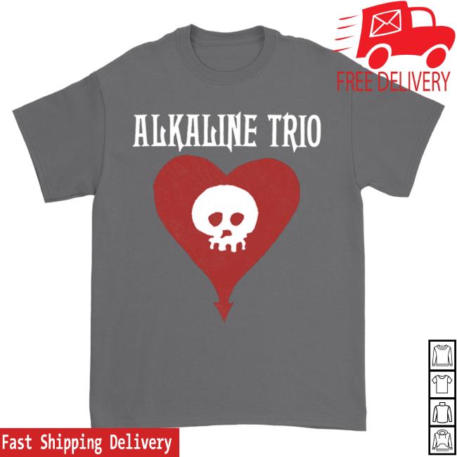 Official Kings Road Merch Store Alkaline Trio Classic Heartskull Shirts (Dark Grey) AlkalineTrio Kings Road Shop