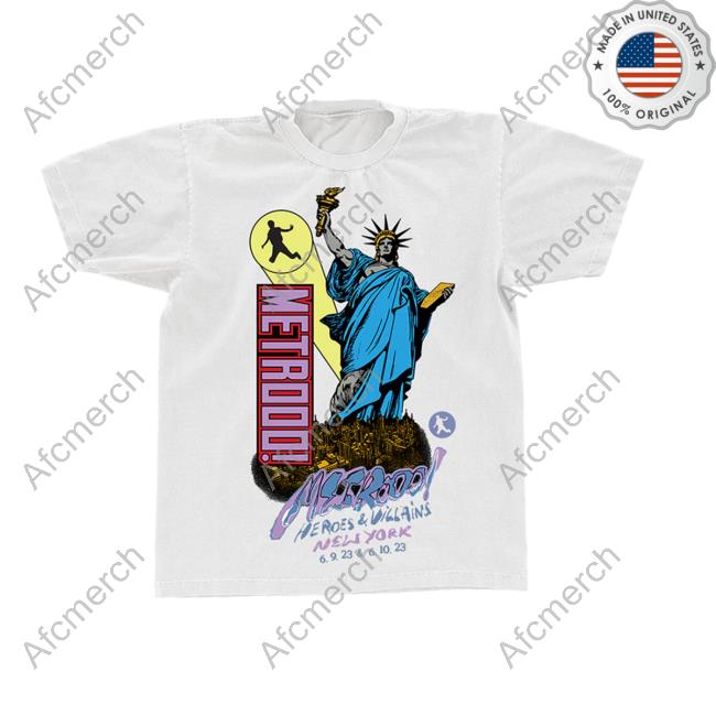 Official Metro Boomin Clothing Store Shop Ny Heroes & Villains T-Shirt Metroboominshop Merch