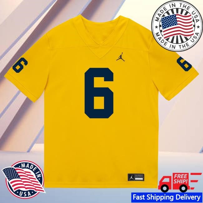 Official The M Den Michigan Wolverines #6 Jamar Browder Student Athlete Maize Football Jersey New Shirt