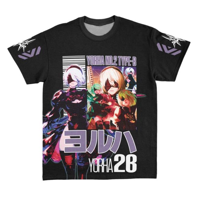 Official Anime Ape Clothing 2B Nier Automata Streetwear AOP Sweatshirts 3D All Over Print Animeape