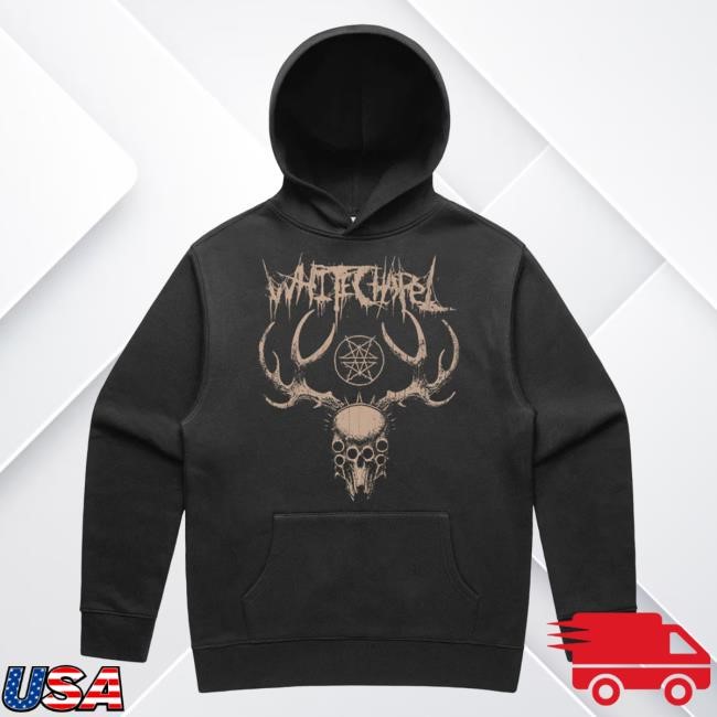 Official Whitechapel Merch Hymns Faded Black Attractive Hoodie Whitechapel Band
