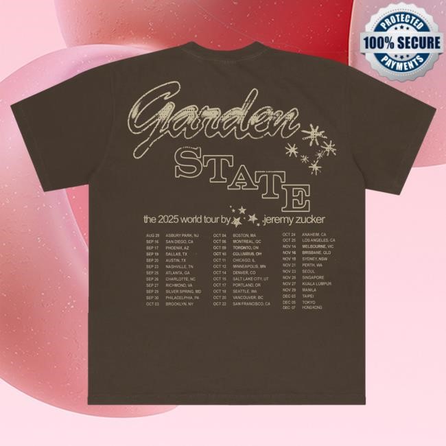 Garden State Brown Tour Top Shirt | Jeremy Zucker Official Merch Store