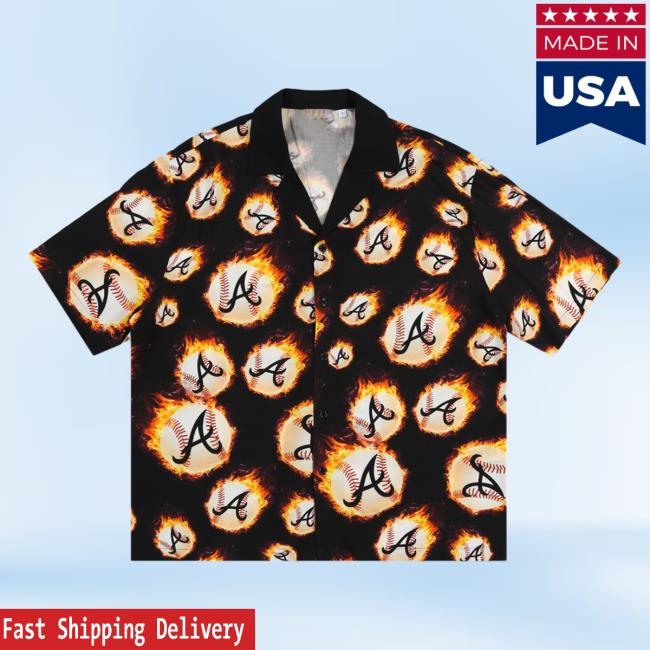 Official Pleasures Clothing Store Shop Fireball Button Down Atlanta Braves Shirt 2023