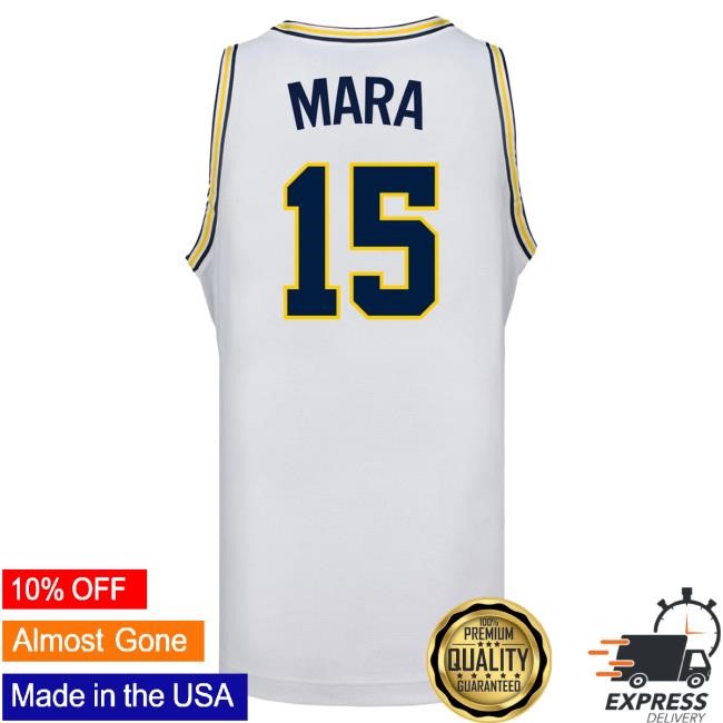 Michigan Wolverines #15 Aday Mara Student Athlete White Basketball Jersey New Shirt | The M Den Official Merch Store Shop