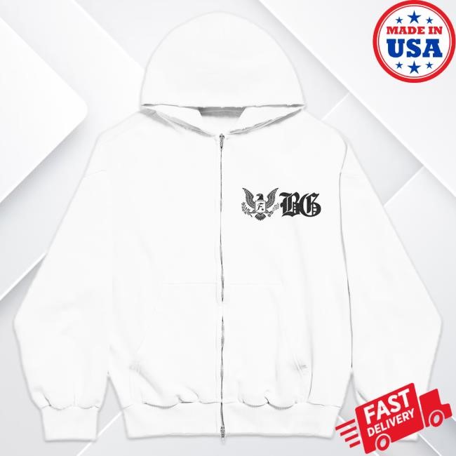 Fbg Eagle Zip-Up Hoodie : White Freebandz Official