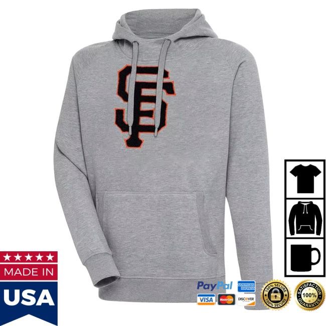 Antigua San Francisco Giants Mens Grey Chenille Logo Victory Long Sleeve Hooded Sweatshirt | Rally House Official Merch Store – Buy Official MLB Hoodie