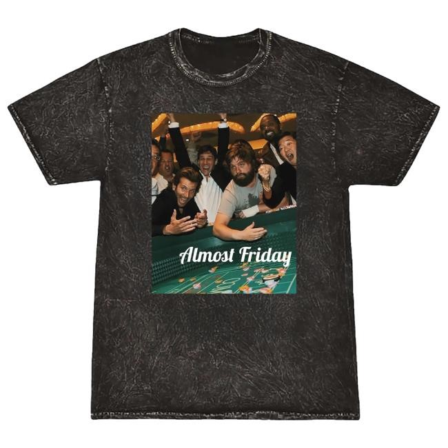 Official Almost Friday Merch Store Shop Almost Friday Gambling Hot Shirt Black Mineral Wash Almost Friday TV