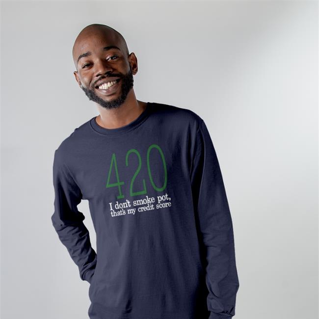 Top Baseballchickie 420 I Don't Smoke Pot That's My Credit Score Shirt Black