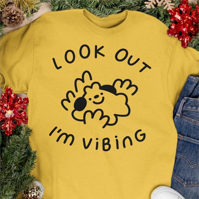 Hey Hey Momo Shop Merch Look Out I'm Vibing Tee Shirt White Momo Draws