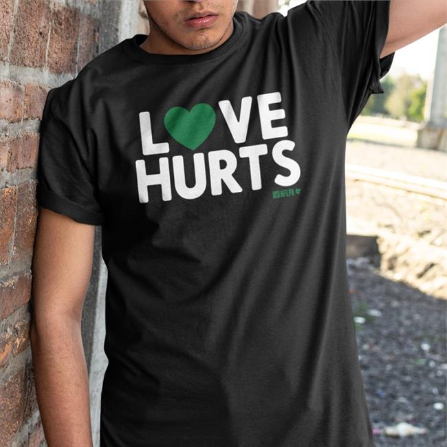 Love Hurts T Shirt Jalen Hurts BreakingT Love Hurts Hooded Sweatshirt
