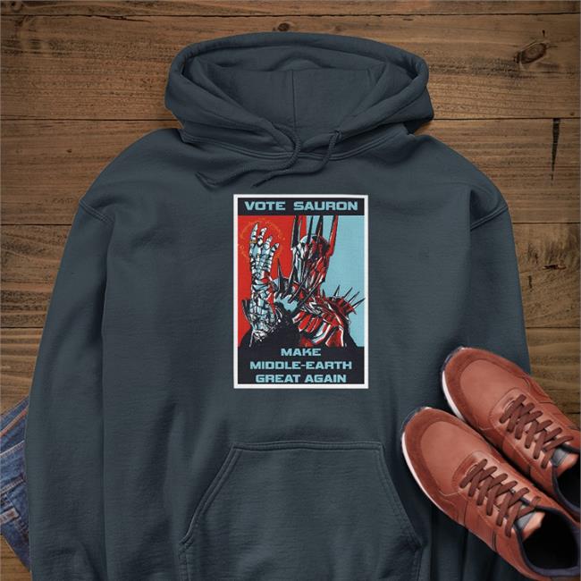Qwertee Merch Vote Sauron Make Middle Earth Great Again Long Sleeve Tee