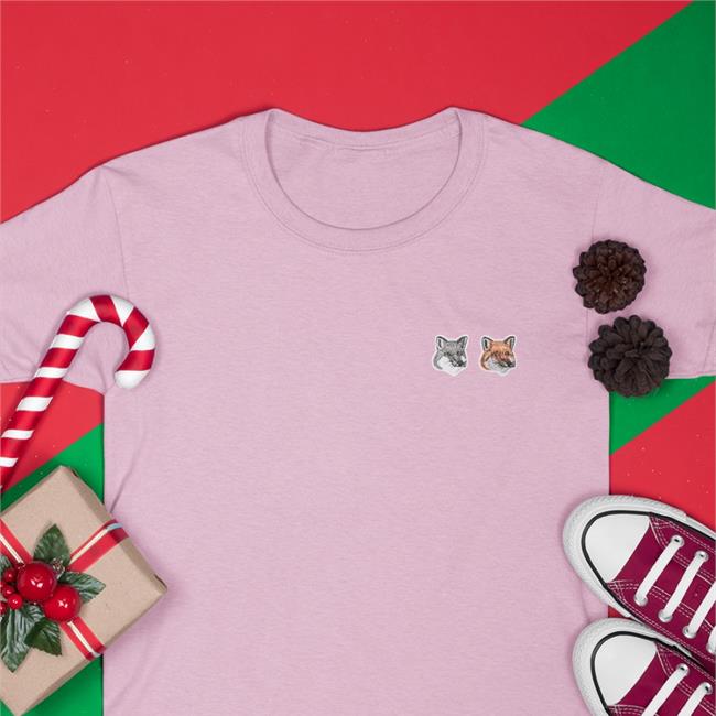 Lee Je-No Double Fox Head Patch Classic TShirts Maison Kitsune Merch