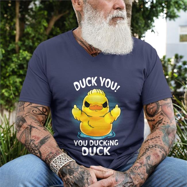 Qwertee Store Merch Duck You You Ducking Duck Tees Navy QwerTee