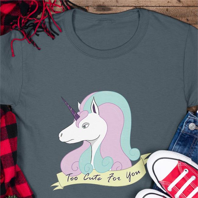 Greg Rapidash Unicorn Too Cute For You Shirt Black Whitewing