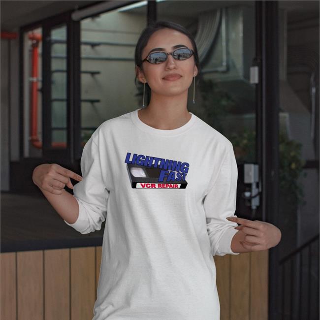 Lightning Fast Vcr Repair Tee Red Letter Media Merch