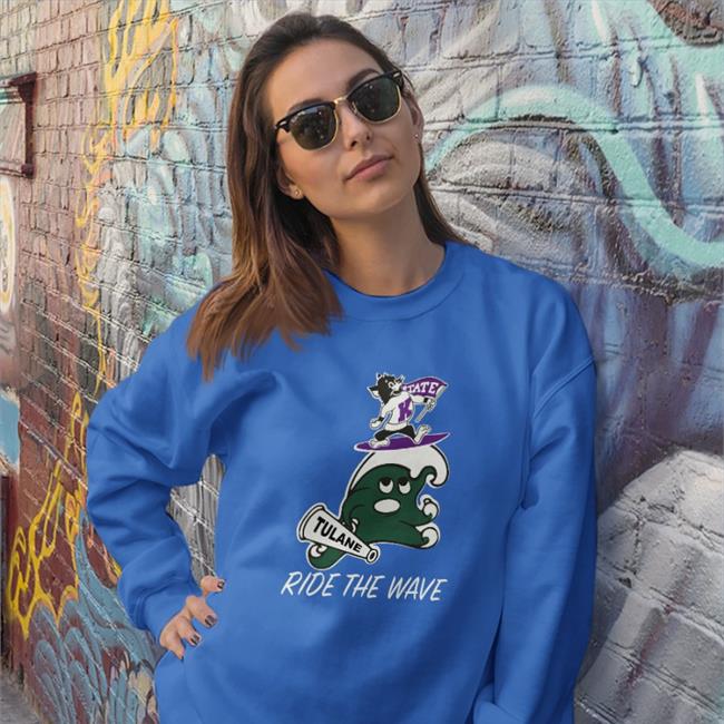 State Tulane Ride The Wave Baseball Sleeve Tee