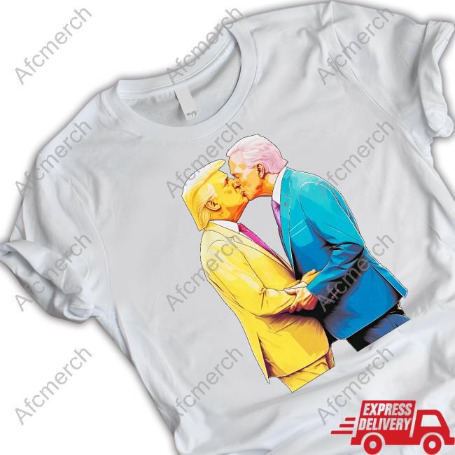 Queerquirk Merch Biden And Trump Kissing T Shirt Pudding Person