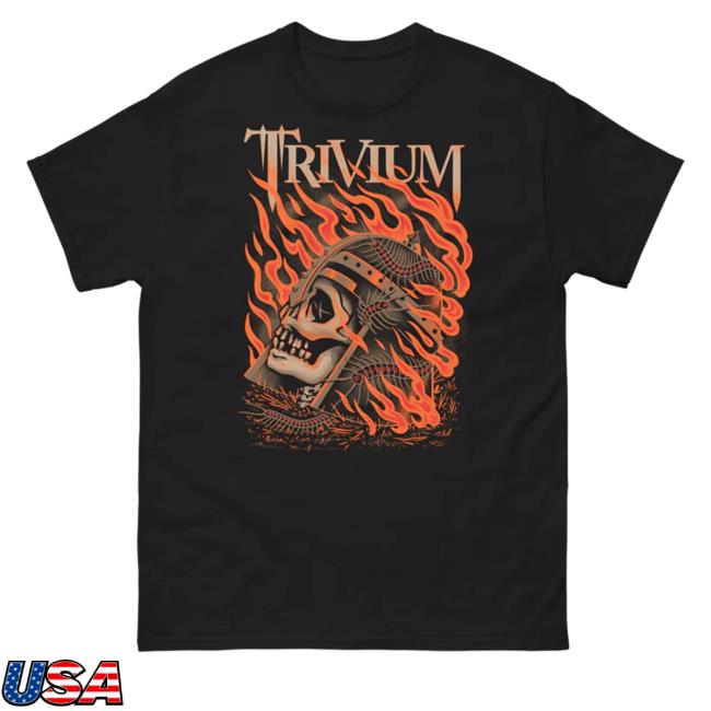 Official Trivium Flaming Skull Hoodie