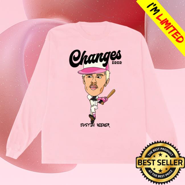 Official Justin Bieber Merch Store Shop Justin Bieber Changes Baseball Doodle Long Sleeve T-Shirt JustinBieber Apparel Clothing