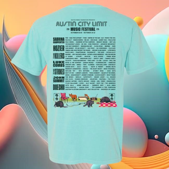 Acl Merch 2025 Critter Picnic Lineup Shirt Austin City Limits Music Festival