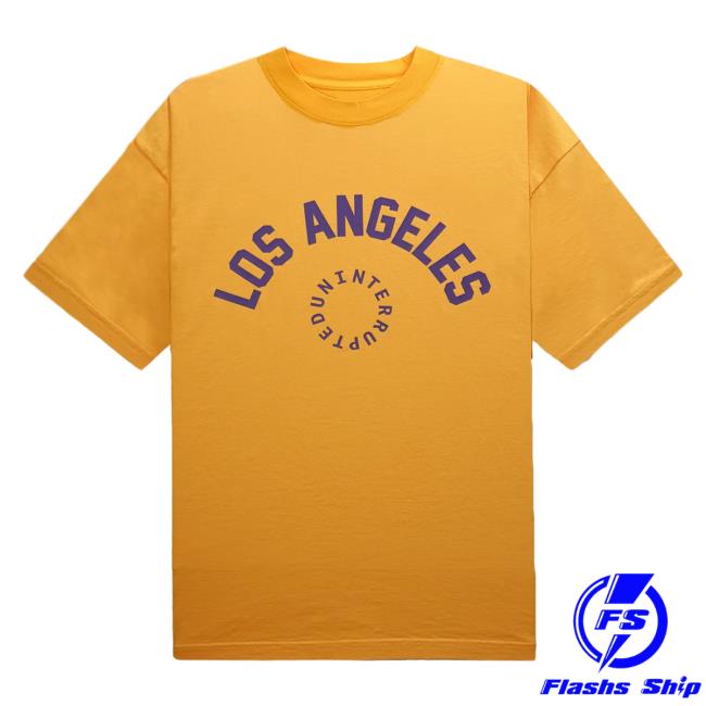 Official Maverick Carter Uninterrupted Clothing Store Shop Los Angeles Circle Logo Tshirt Gold Mavcarter